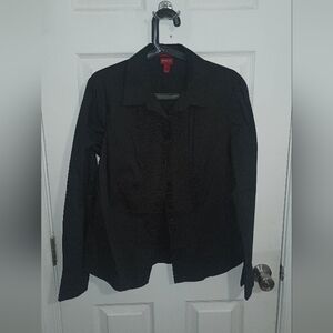 Merona Black Shirt with Red Accents 14